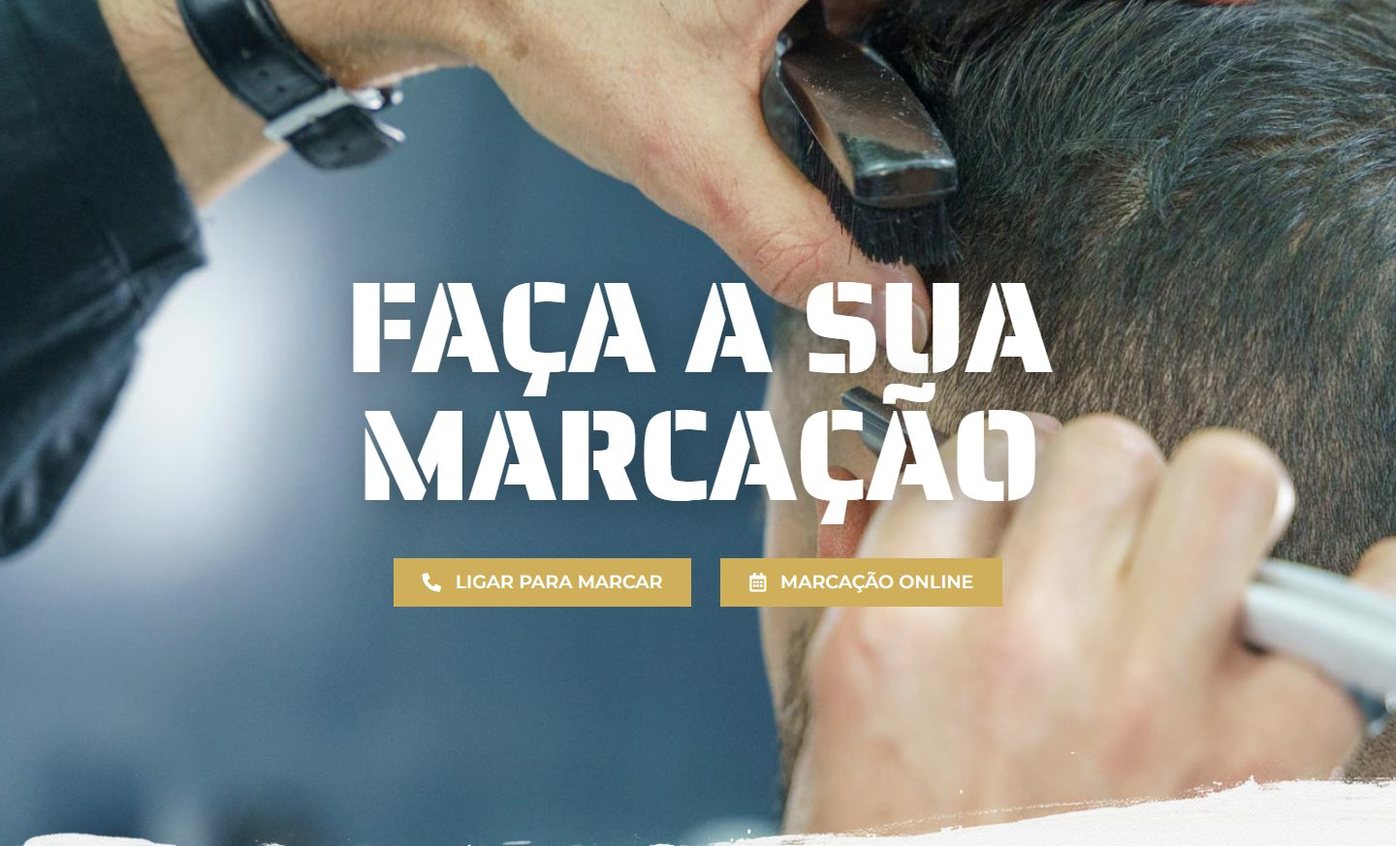 Página de marcação do site da Paulo Jorge Barbershop num monitor